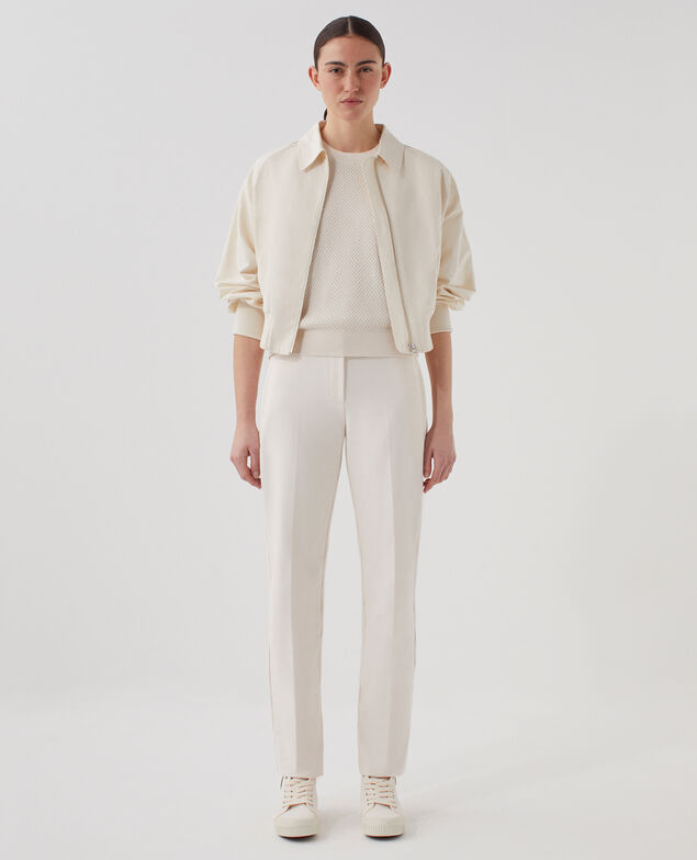 Kurzärmliger Pullover aus Baumwolle U010 off white