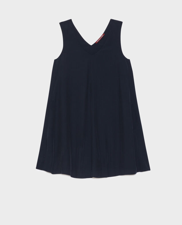 Kurzes Kleid mit fließendem Fall 0693 navy