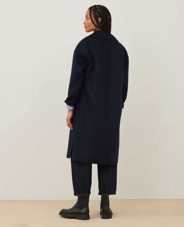 Doppelseitiger Mantel aus Wolle und Kaschmir 7012c 69 navy