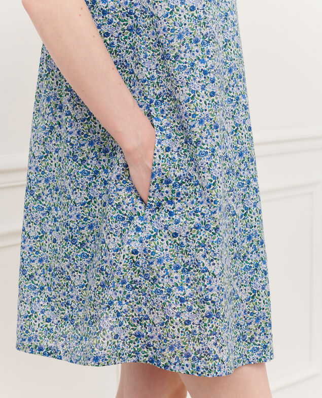 Kurzes Kleid aus Baumwollvoile 7050 92_print_blue