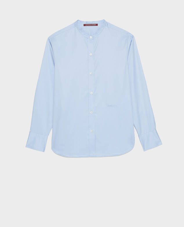 Baumwollbluse mit Rundhalsausschnitt Classic blue