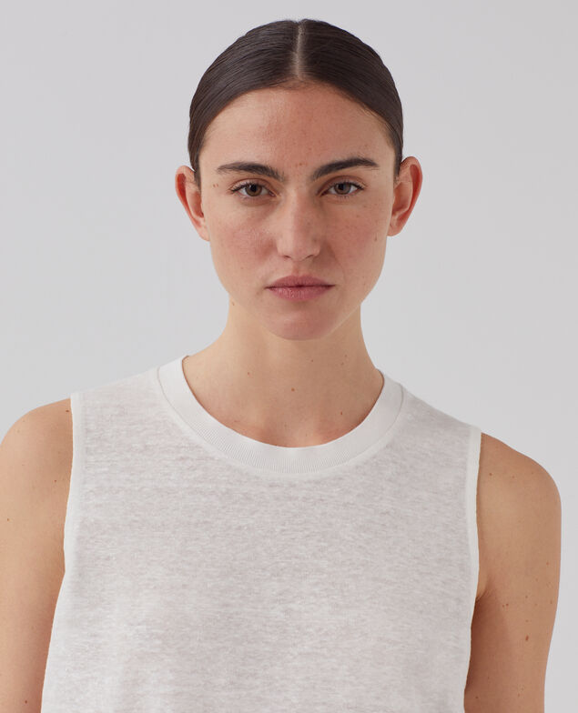 MARCELLE - Top aus Leinen U010 off white