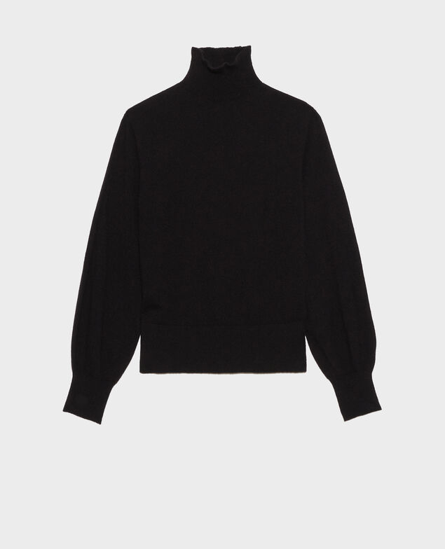 Feiner Pullover aus 3D-Kaschmir mit Stehkragen Black beauty