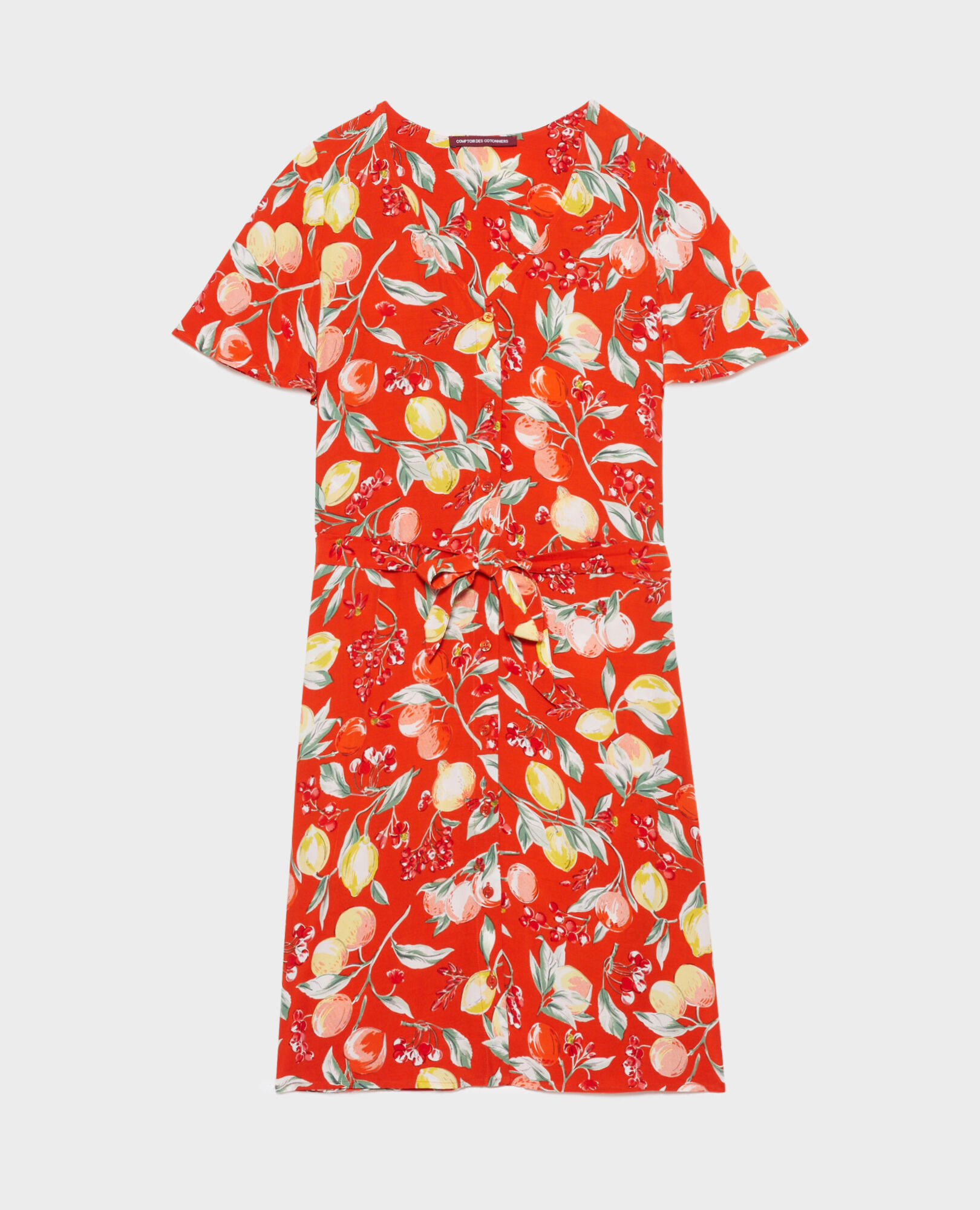LAËTITIA - Kurzes Kleid mit fließendem Fall 103 print orange 2sdr358v02