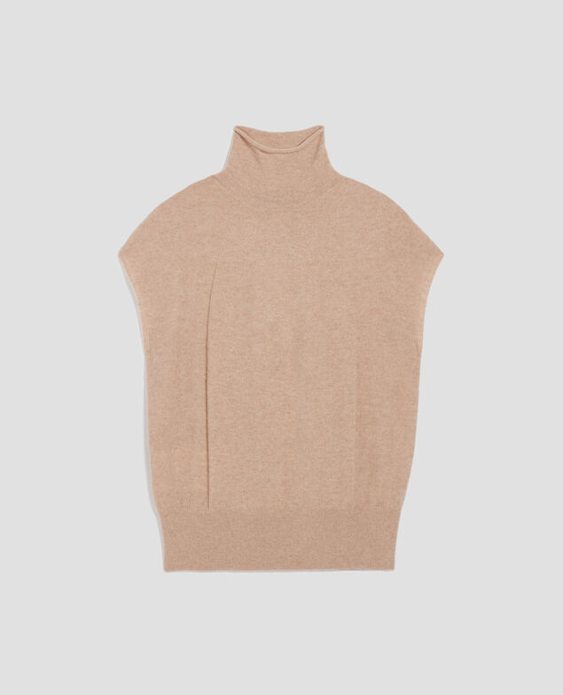 Ärmelloser Pullover aus Kaschmir I320 savannah tan