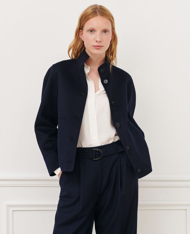 Doppelseitige Woll- und Kaschmirjacke 7012c 69 navy 2wja064w02