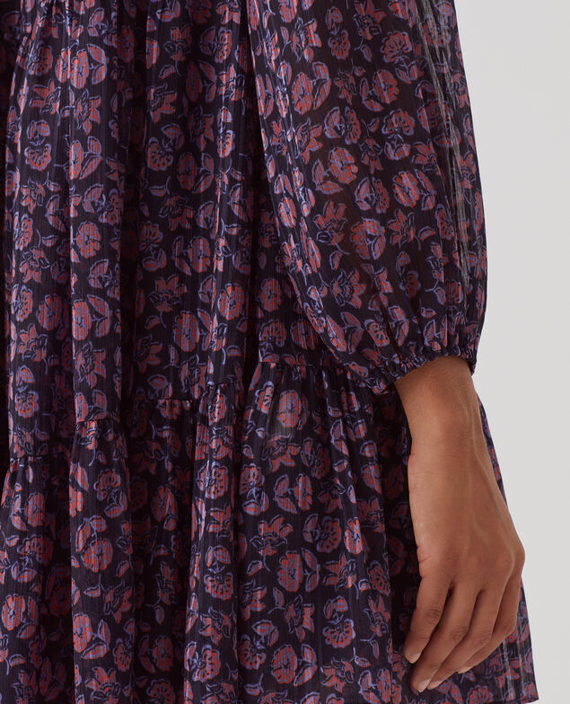 Kurzes Kleid mit fließendem Fall I691 indienne navy