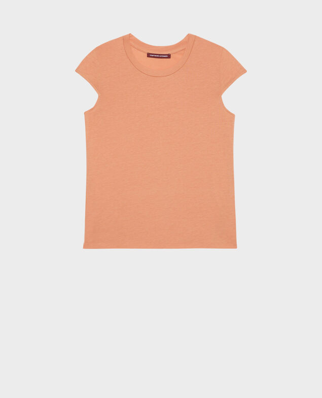 MANON – T-Shirt mit Rundhalsausschnitt aus gemischter Baumwolle 37 brown