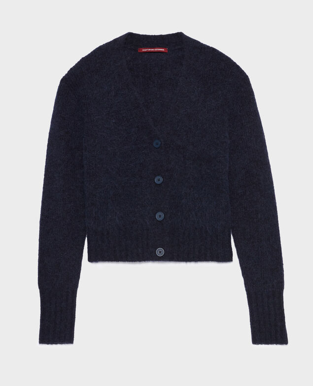 Cardigan aus Alpakamischwolle A692 navy