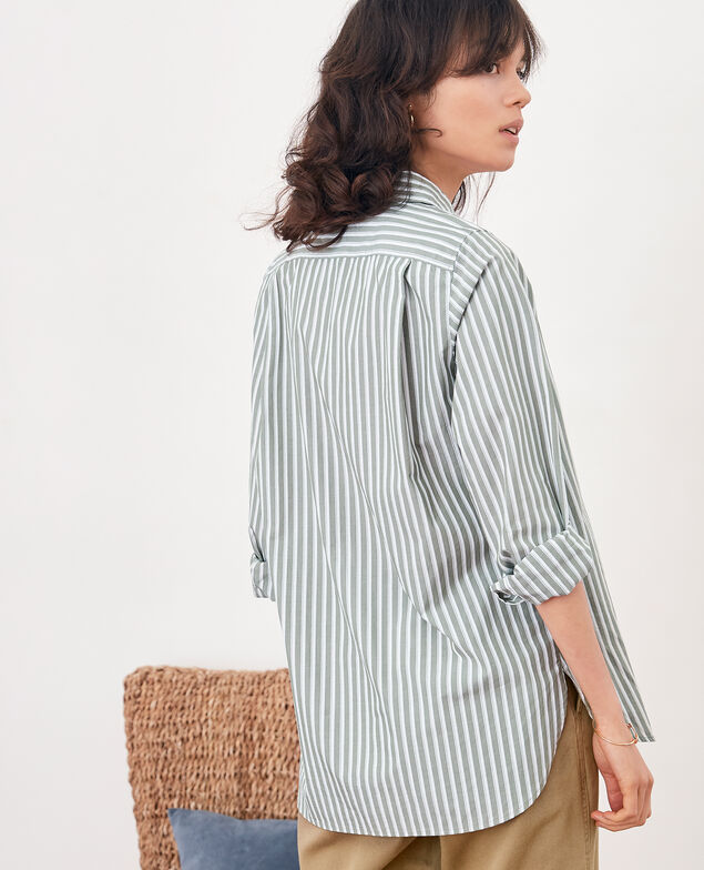 Gestreifte Oversize-Bluse Sage stripes