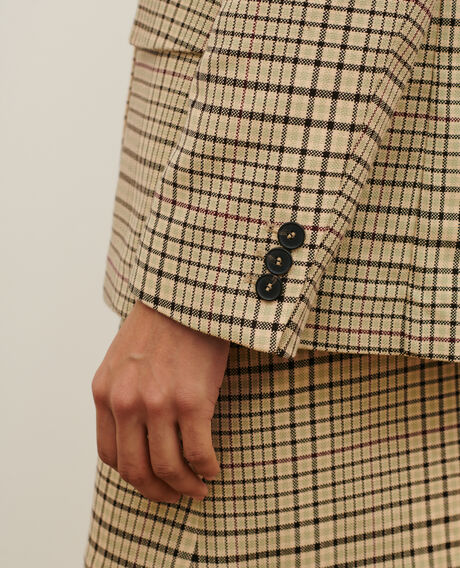 Blazer aus Mischbaumwolle 0400 cream checks 3sja272c04