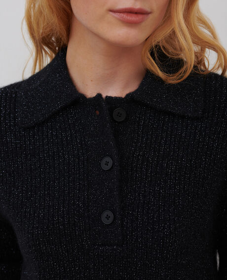 Pullover mit Polokragen aus Alpakamischwolle