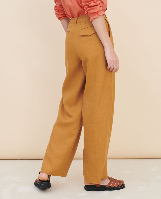 YVONNE - Weite Hose aus Leinen 36 brown 2spa396f03