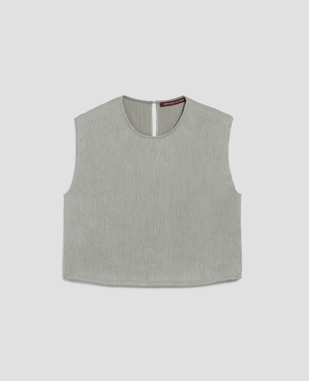 Ärmelloses strukturiertes  Top J050 shadow gray