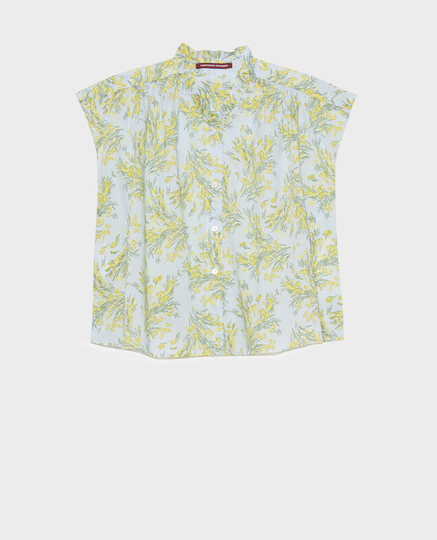 Top aus Baumwollvoile 93 print blue