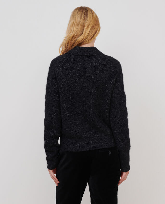 Pullover mit Polokragen aus Alpakamischwolle