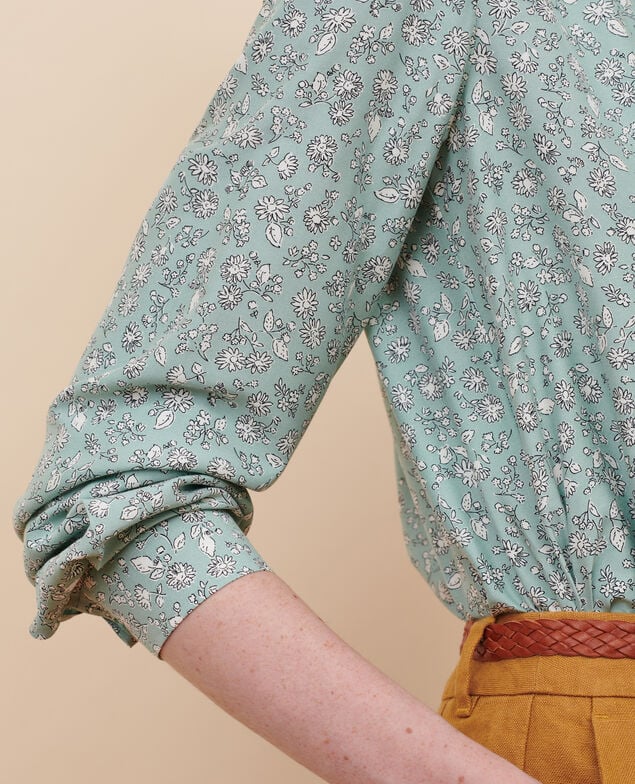 Fließende Bluse 96 print green