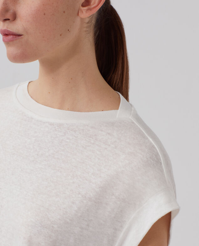 KARO - Boxy T-Shirt aus Leinen U010 off white