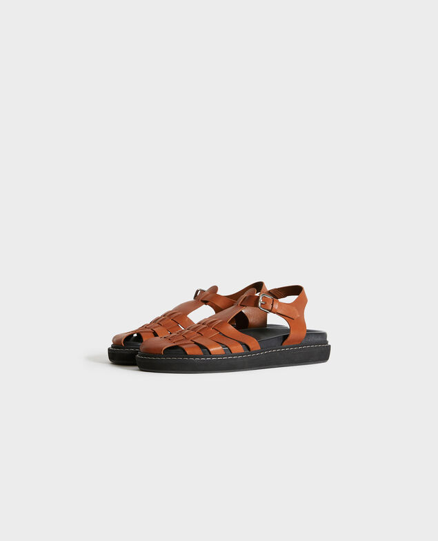 Ledersandalen 31 beige