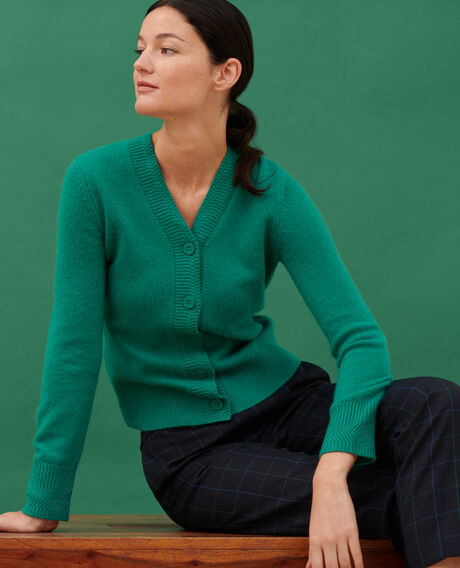 Cardigan aus Kaschmir 0553 emerald green 2wca260w24