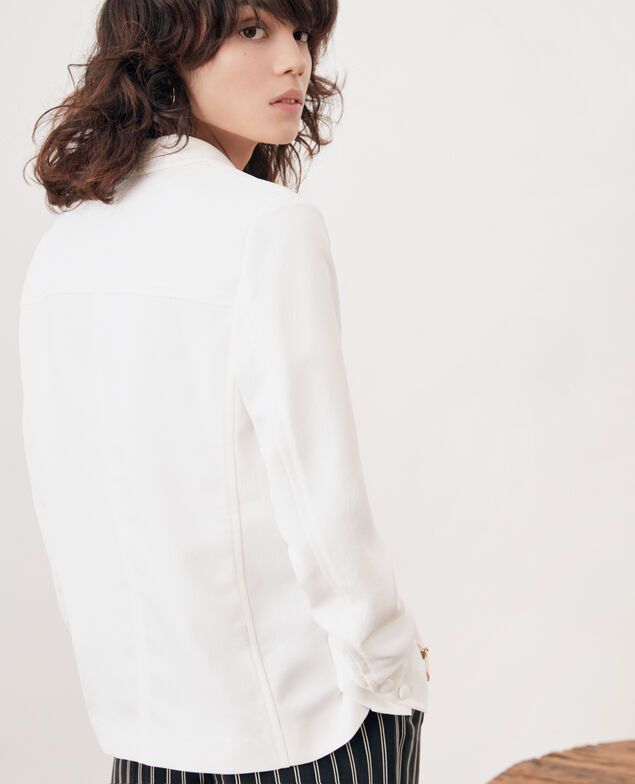 Jacke aus Krepp Blanc