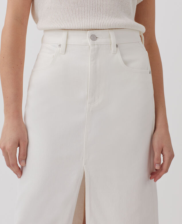 Midi-Rock aus Denim H003 white