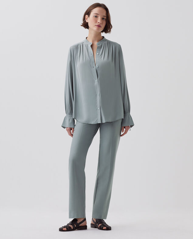 Fließend fallendes Langarm-Hemd J620 slate blue