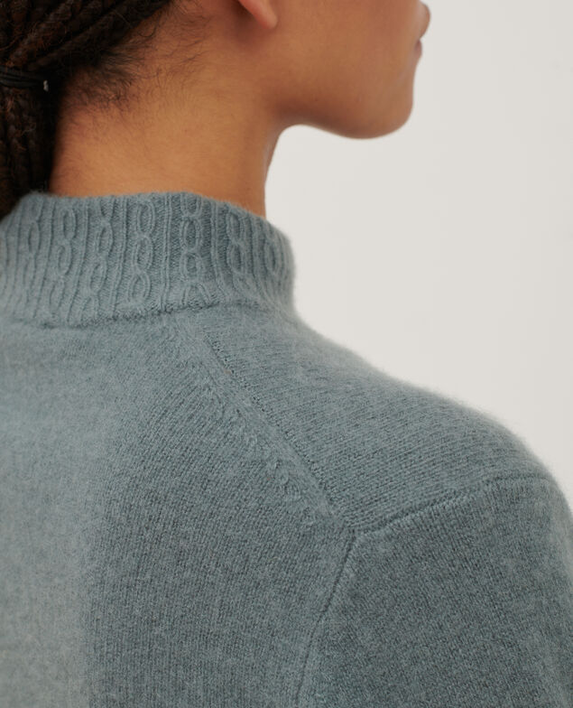 Pullover mit hohem Kragen aus Kaschmir A600 blue knit