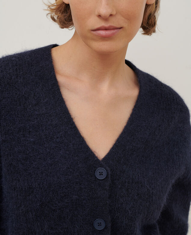 Cardigan aus Alpakamischwolle A692 navy