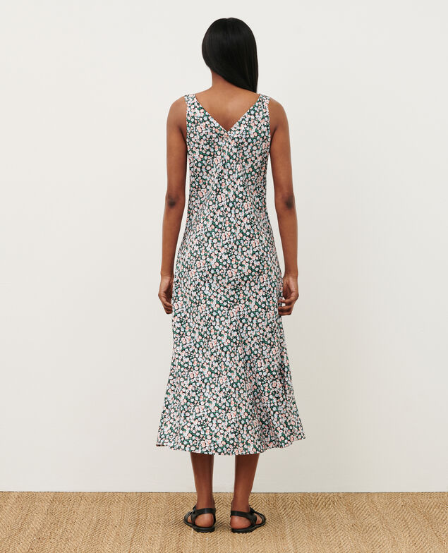 Langes gemustertes Kleid 7300d 119 print blue