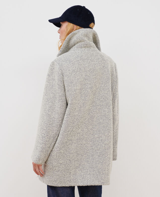 Mantel aus Mischwolle A023 solid light grey
