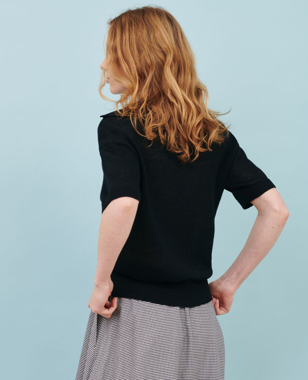 Leichtes Poloshirt aus Leinen Black beauty