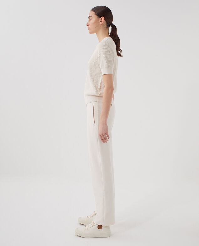 Kurzärmliger Pullover aus Baumwolle U010 off white