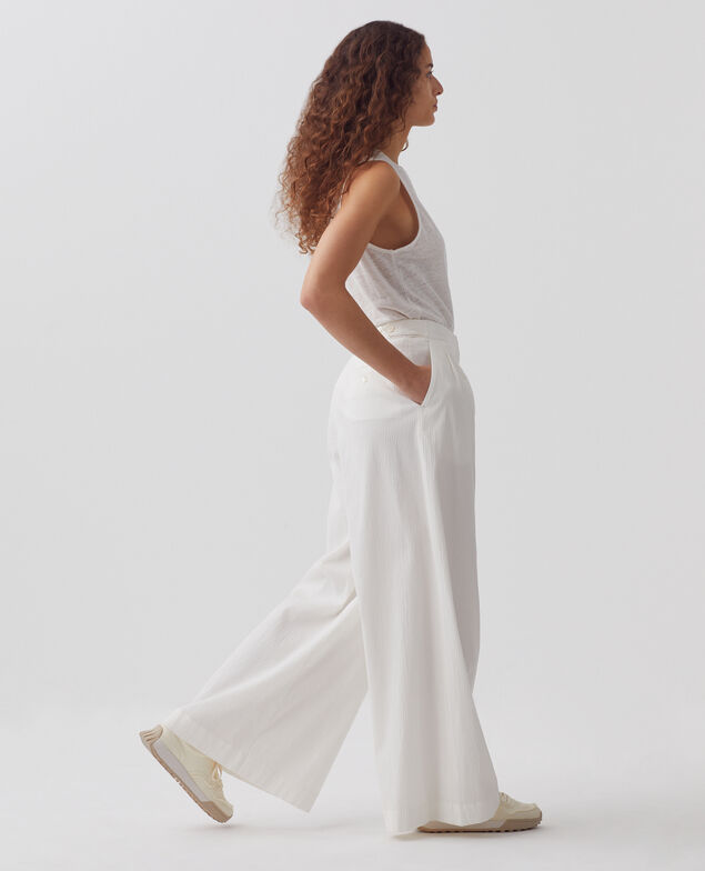 YVONNE - Weite Hose aus Baumwolle 8885 00 white