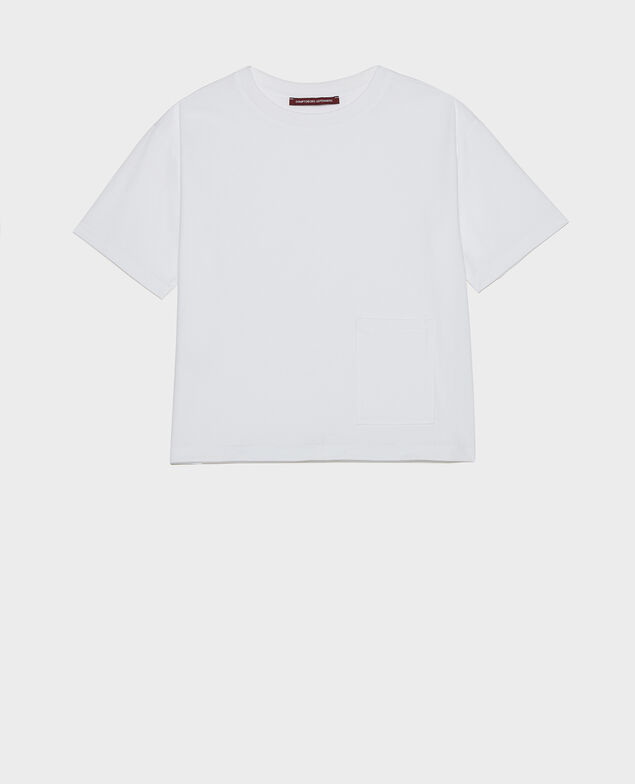 Boxy T-Shirt aus merzerisierter Baumwolle Optical white