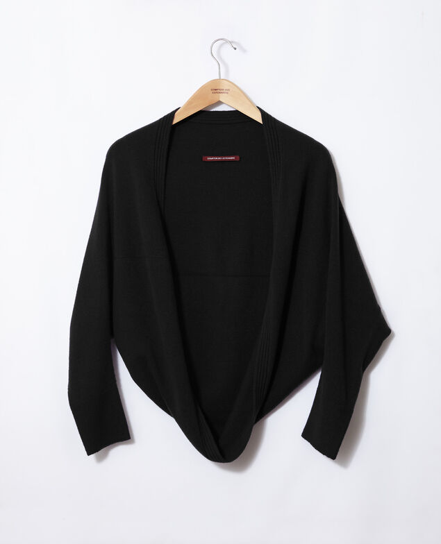 Pullover im Bolerostil mit Kaschmir Schwarz