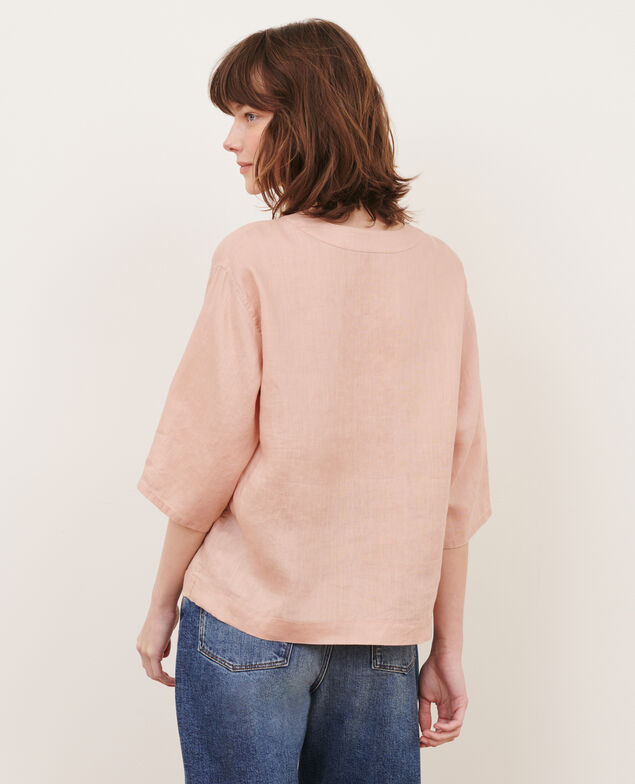 Tunesische Bluse aus Leinen 32 beige