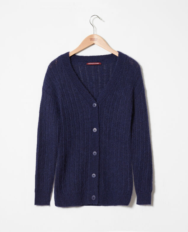 Cardigan aus Zierstrick Evening blue