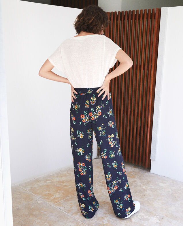 Hose im Pyjamastil Blau