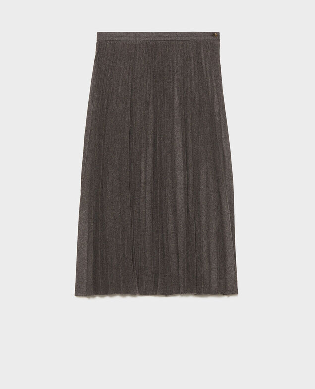 Plissee-Rock aus Wolle Medium grey melange