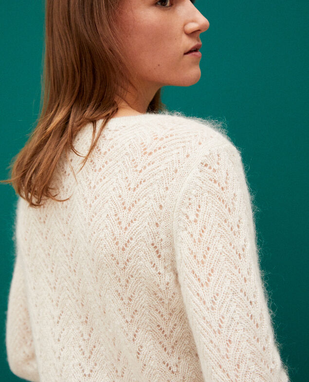 Pullover mit Mohair und Lurex Off white