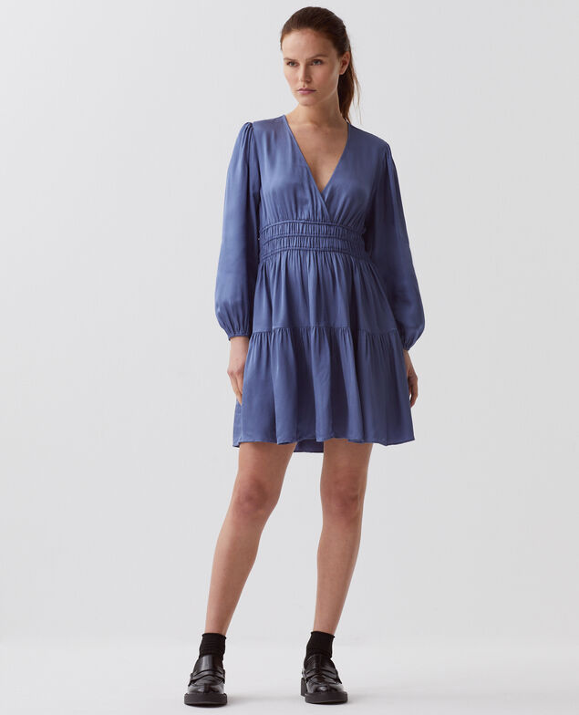 Kurzes Kleid mit fließendem Fall I640 gray blue
