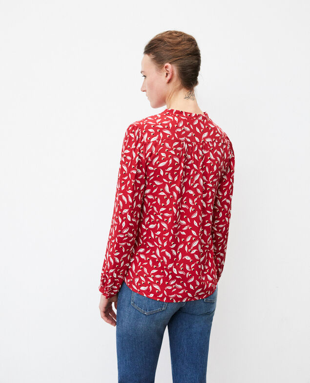 Bluse mit tunesischem Kragen Earth red