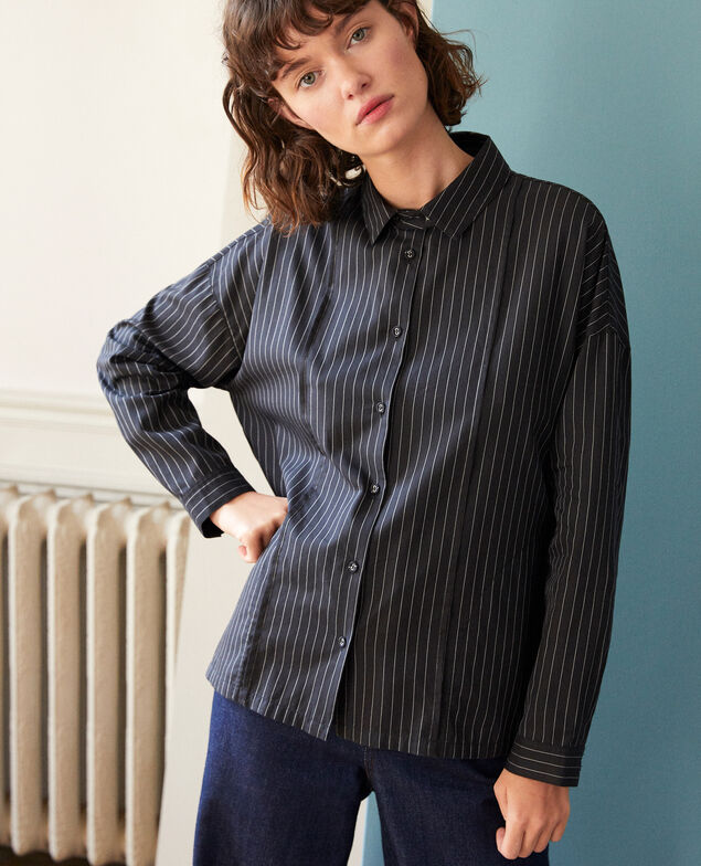 Gerade geschnittene Bluse Noir