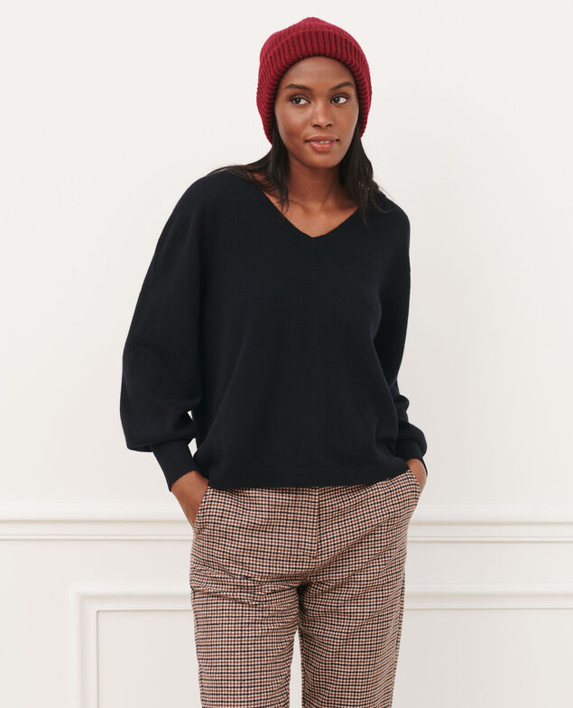 3-D-Kaschmir-Pullover Black beauty