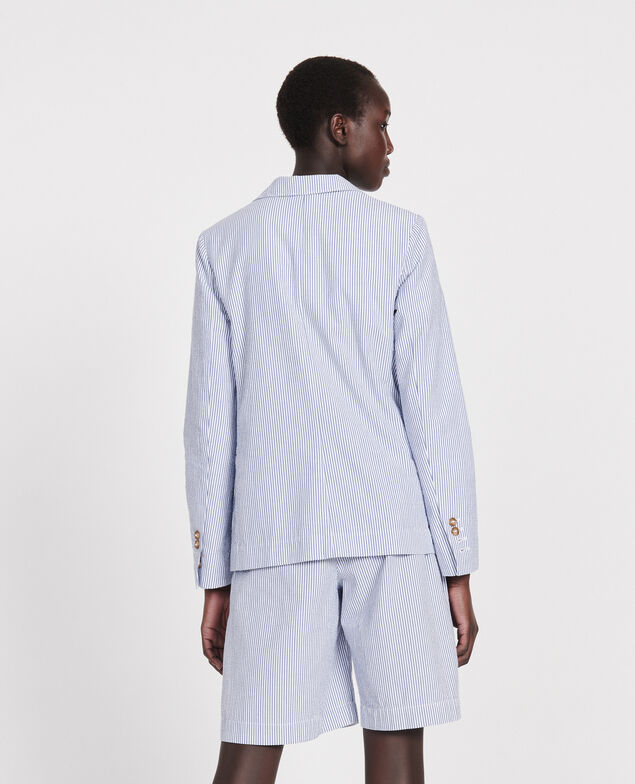 Blazer aus Baumwolle Seersucker stripes