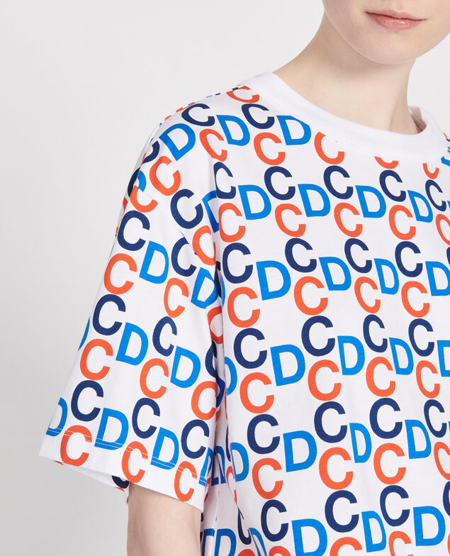 T-Shirt mit CDC-Print aus Baumwolle Optical white