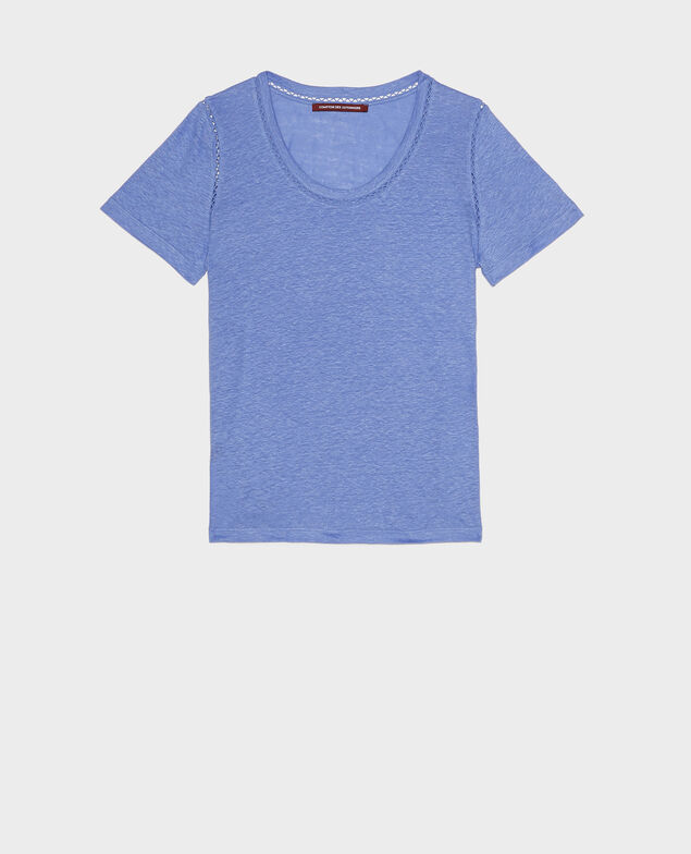 T-Shirt aus Leinen Persian jewel
