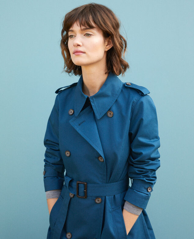 Halblanger Trenchcoat Majolica blue