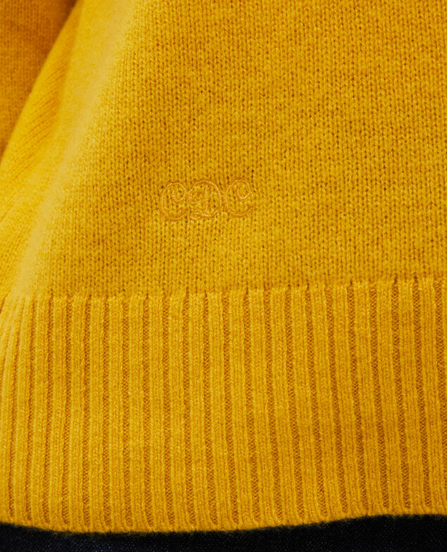 Pullover aus Kaschmir mit U-Boot-Kragen Lemon curry